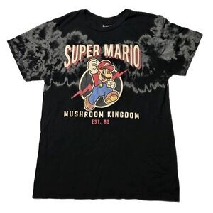 Super Mario Brothers Est. 85 Burnout T-Shirt Mushroom Kingdom Black Womens Sz M